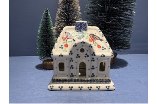 A07 Bunzlau Kerst huisje 15cm 1257